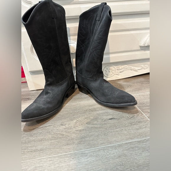 Old West men cowboy boots upper leather size 11 - Picture 3 of 11